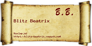 Blitz Beatrix névjegykártya